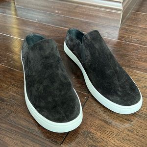 Vince Black Suede Slip-On Sneakers